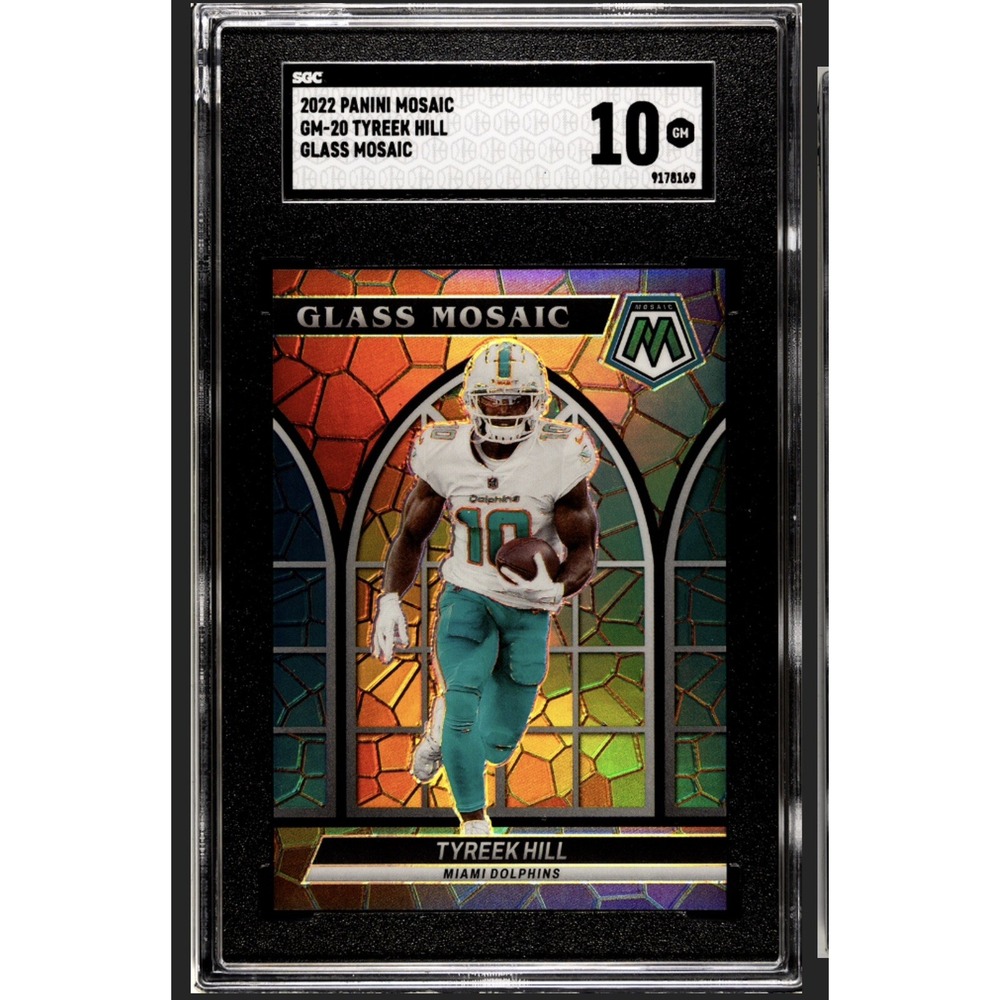 2022 Panini Mosaic Tyreek Hill Glass Mosaic SSP #GM-20 Dolphins SGC 10 GEM MINT